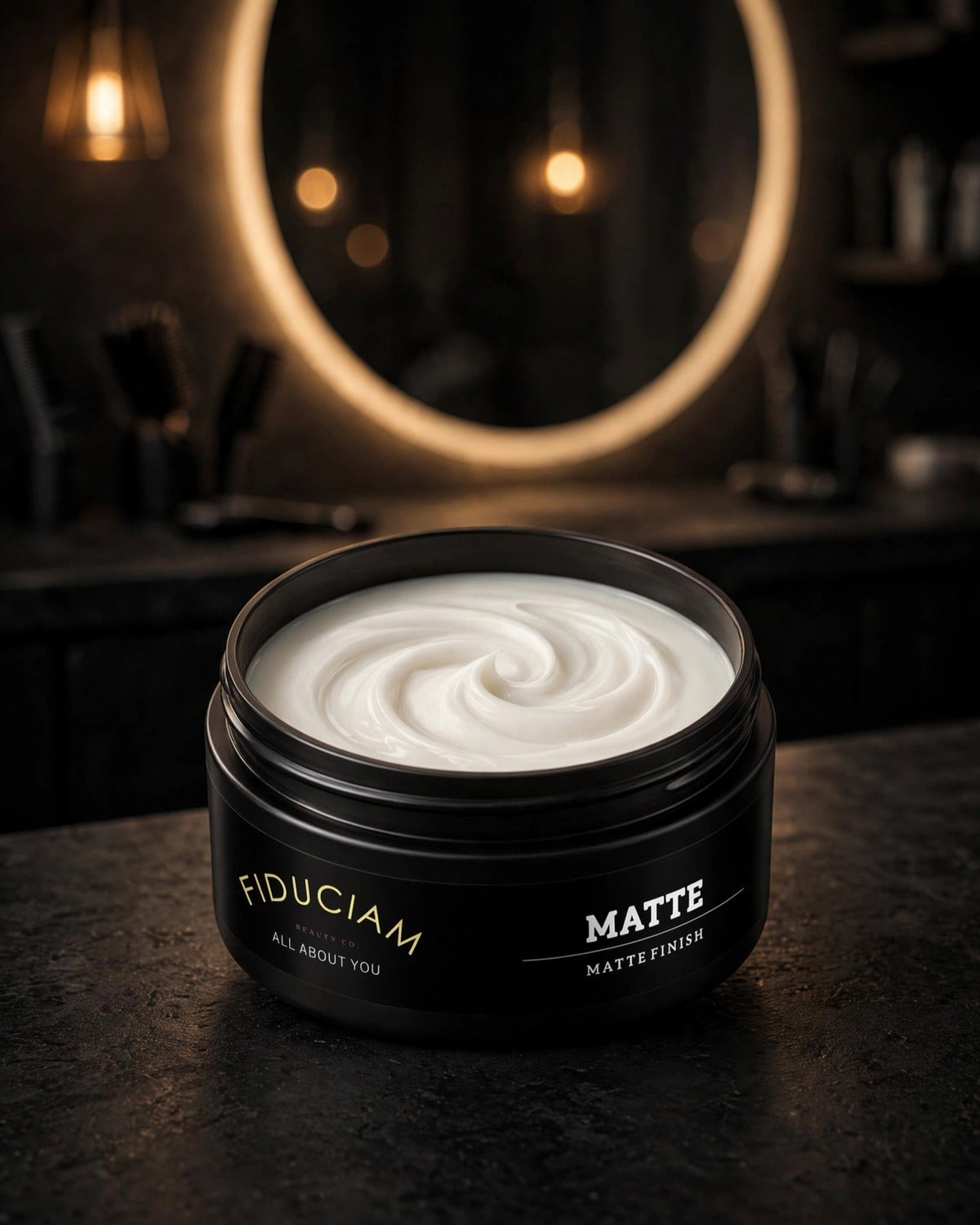 Fiduciam Matte Wax jar — matte finish medium hold hair wax for men, 80g